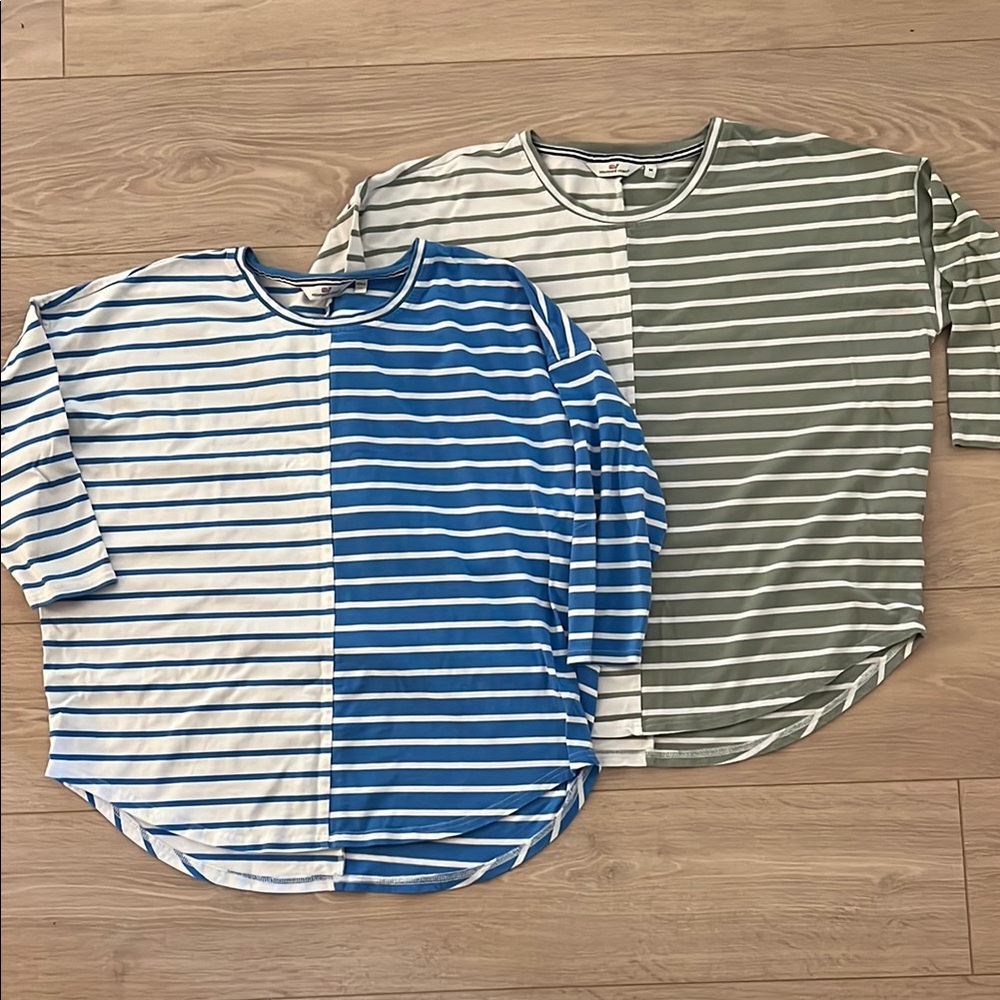 Bundle of 2 - Vineyard Vines Blue and Striped Tee